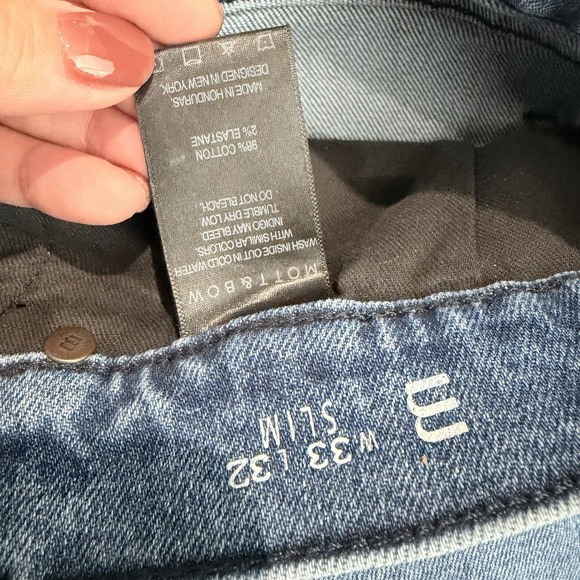 Mott & Bow Men's Slim Fit Jean Blue 33x32 Stretch Casual Preppy Minimalist - Picture 3 of 7